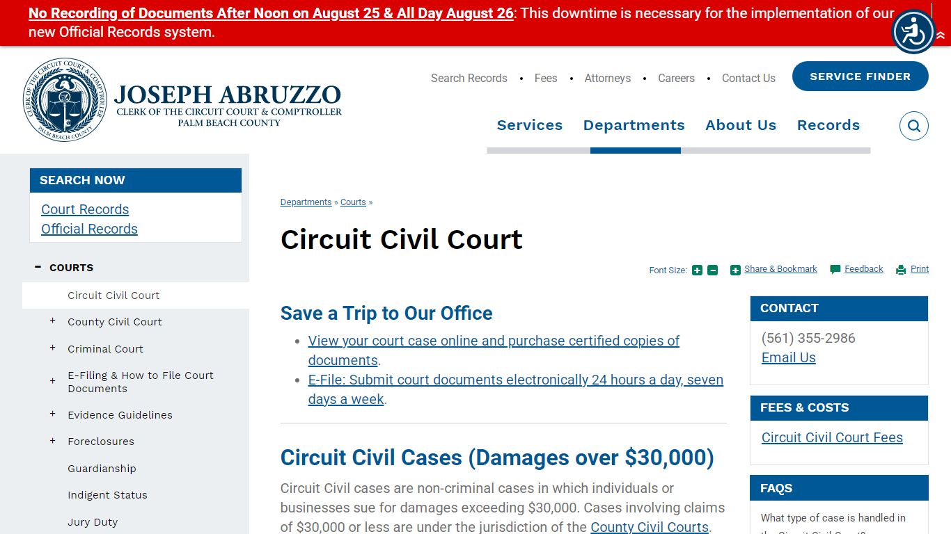 Clerk of the Circuit Court & Comptroller, Palm Beach County